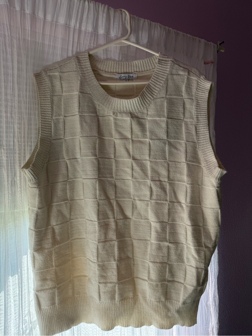 emory park cream sleeveless crewneck sweater vest
